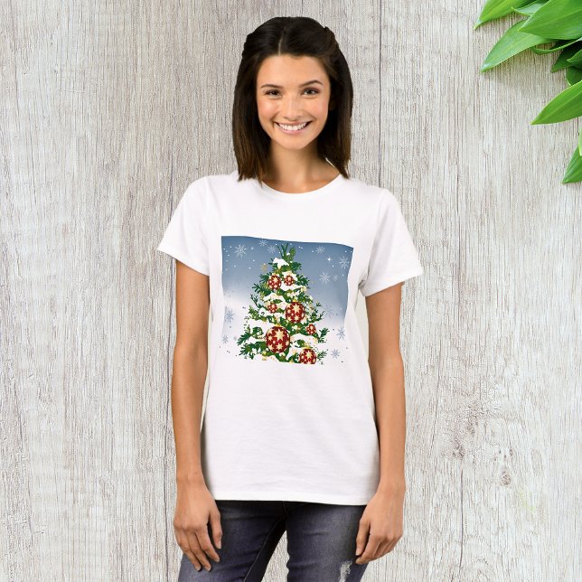 T-shirt femme arbre de Noël d'hiver (Créateur téléchargé)