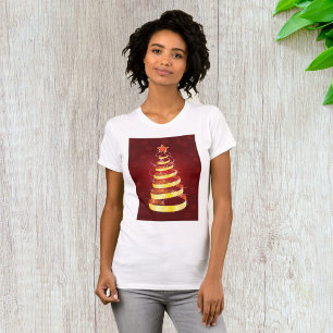 T-shirt femme arbre de Noël or