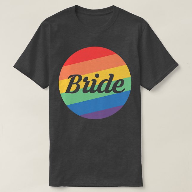 T-shirt Femme Arc-en-ciel Couleurs Mariée LGBT Premium (Design devant)