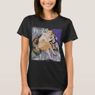 T-shirt Femme Art Déco Vintage avec Chat par S. Chompre