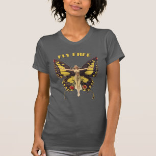 T-shirt Femme Art Nouveau Vintage avec des ailes de papill