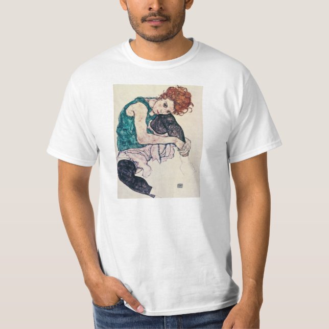 T-shirt Femme assise par Schiele d'Egon (Devant)