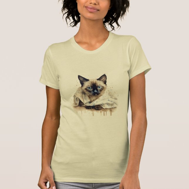 T-shirt Femme au chat (Devant)
