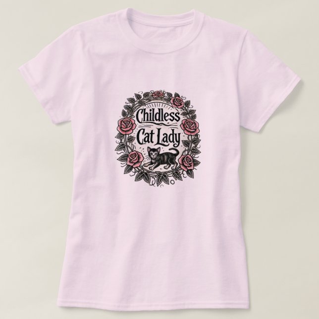 T-shirt Femme au chat sans enfant (Design devant)