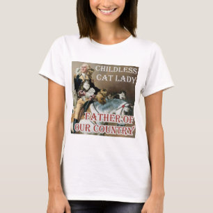 T-shirt Femme au chat sans enfant - George Washington - Ka