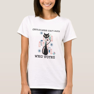 T-shirt Femme au chat sans enfant qui vote les chats du mi