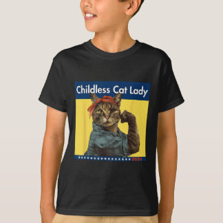 T-shirt Femme au Chat sans Enfants Vote Élection 2024 Etat