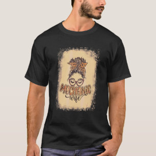 T-shirt Femme aux cheveux ébouriffés Chignon Mécanicienne