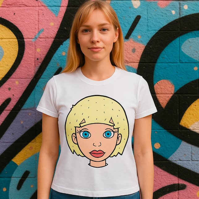 T-shirt Femme aux cheveux jaunes (Créateur téléchargé)