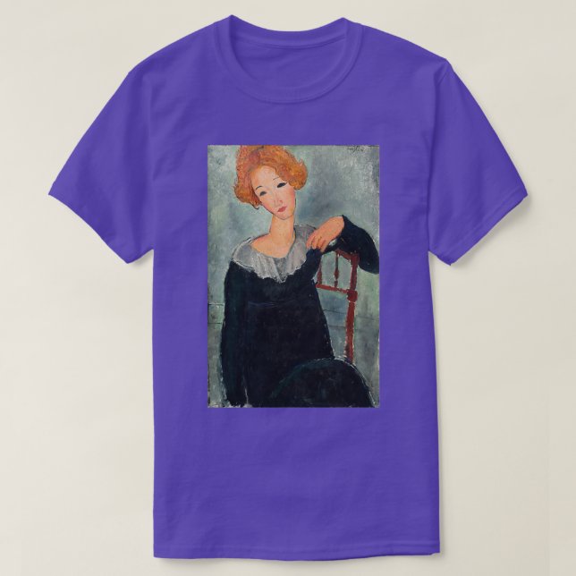 T-shirt Femme aux cheveux rouges par Amedeo Modigliani 191 (Design devant)