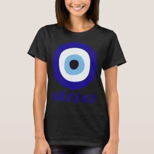 T-shirt Femme aux yeux mal grecs noire