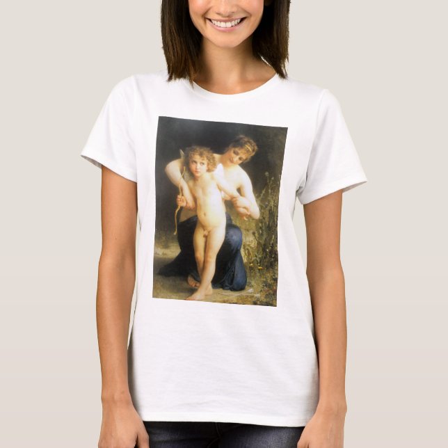 T-shirt Femme avec Cupidon, Bouguereau (Devant)