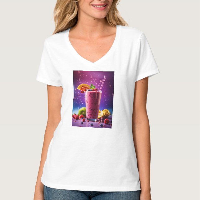 T-shirt femme avec design Smoothie dynamique (Devant)