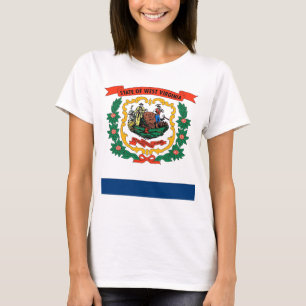 T-shirt femme avec drapeau de la Virginie-Occident
