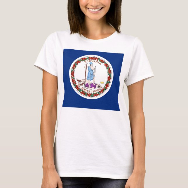 T-shirt femme avec drapeau de l'État de Virginie (Devant)