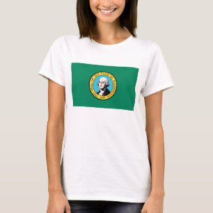 T-shirt femme avec drapeau de l'État de Washington