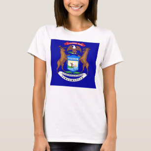 T-shirt femme avec drapeau de l'État du Michigan