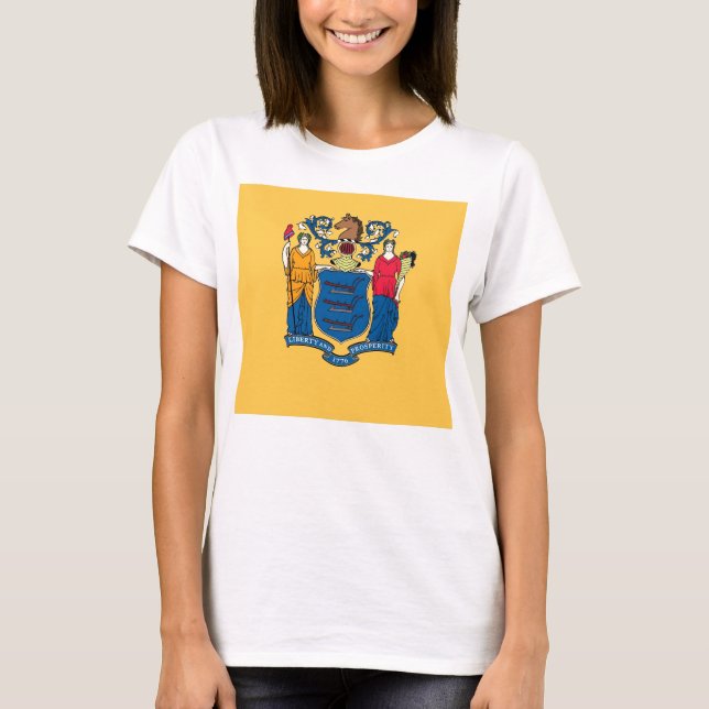 T-shirt femme avec drapeau de l'État du New Jersey (Devant)