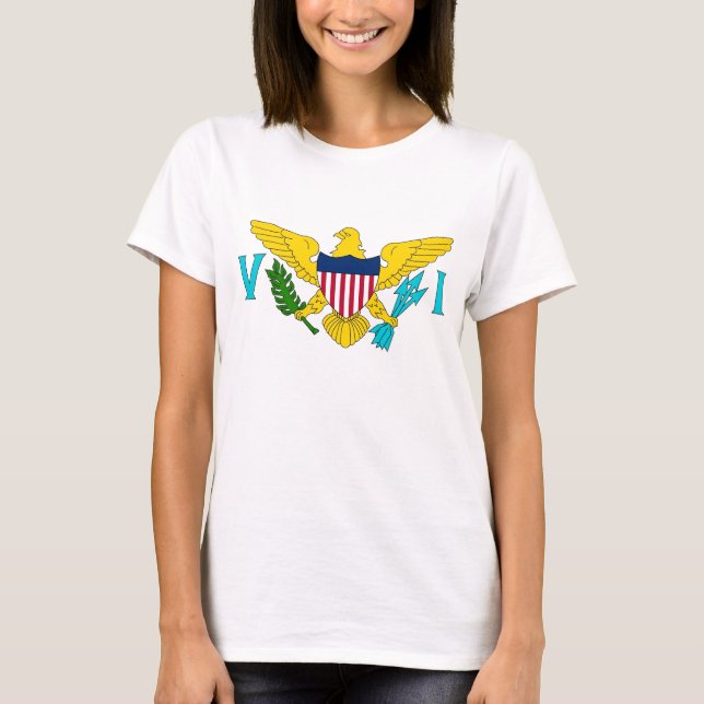 T-shirt femme avec drapeau des îles Vierges (Devant)