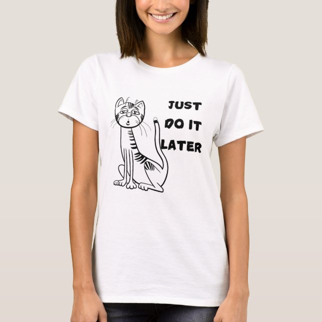 T-shirt femme avec fainéant chat (Devant)