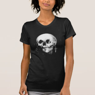 T-shirt Femme avec Halloween Réflexion crâne en miroir
