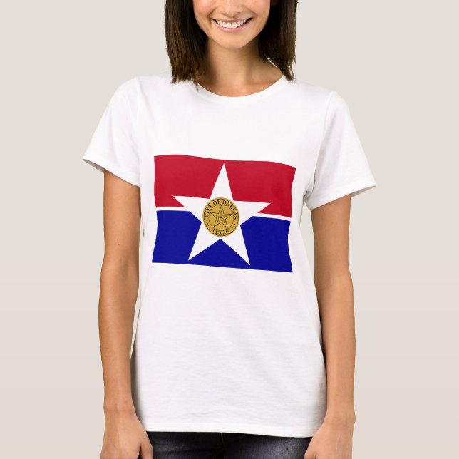 T-shirt femme avec le drapeau de Dallas, USA (Devant)