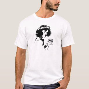T-shirt Femme avec l'image vintage de tasse que vous