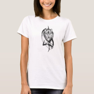 T-shirt femme avec loup tribal