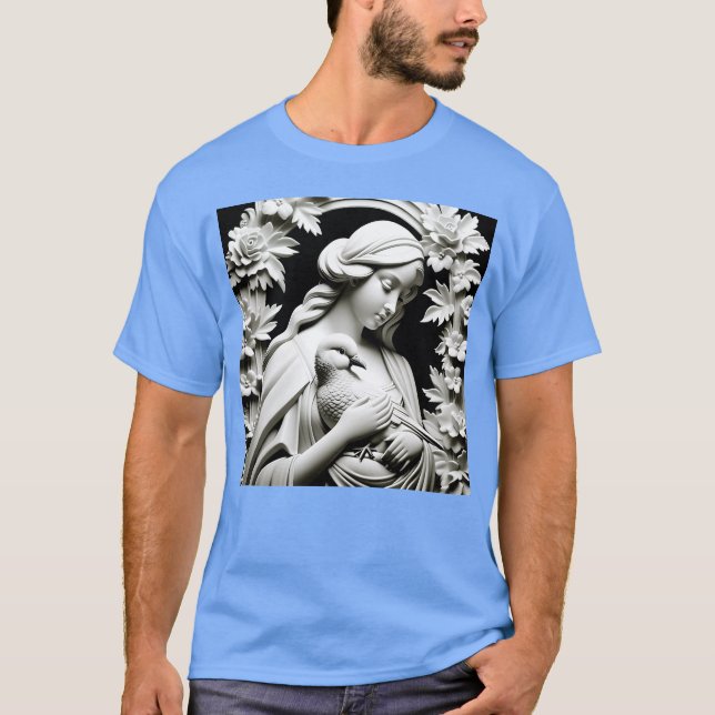 T-shirt Femme avec oiseaux et fleurs garçon (Devant)