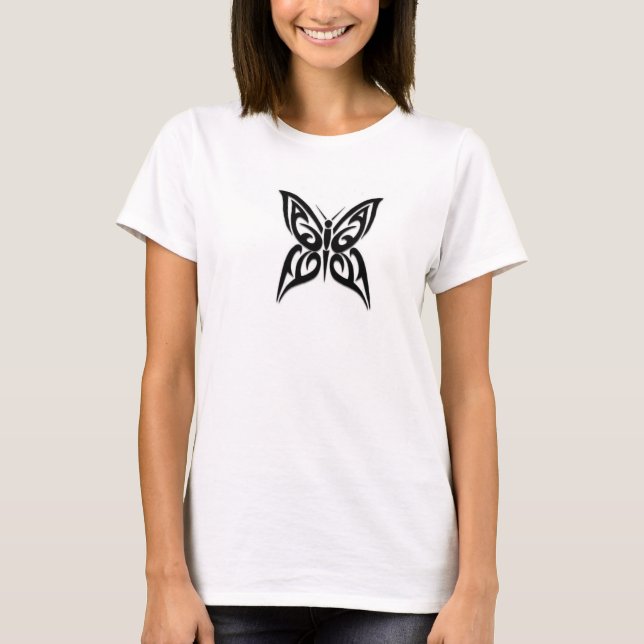 T-shirt Femme Avec Papillon Tribal (Devant)