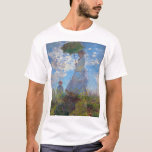 T-shirt Femme avec Parasol, Monet<br><div class="desc">Oscar-Claude Monet (14 novembre 1840 - 5 décembre 1926) était un peintre français, un fondateur de la peinture impressionniste française et le praticien le plus constant et le plus prolifique de la philosophie du mouvement d'exprimer ses perceptions avant la nature, surtout en ce qui concerne la peinture en plein air...</div>