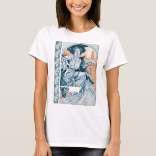 T-shirt Femme avec Rose, Mucha