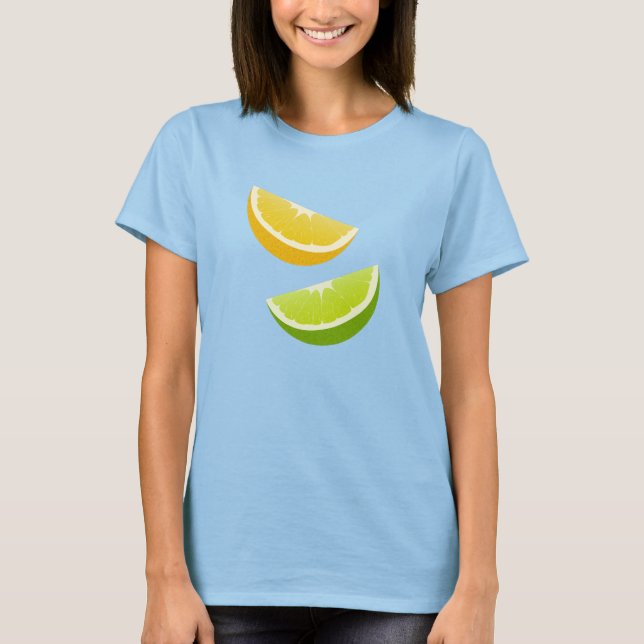 T-shirt femme avec tranches de citron et de chaux (Devant)