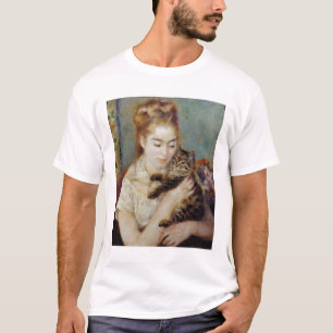 T-shirt Femme avec un chat par Pierre-Auguste Renoir
