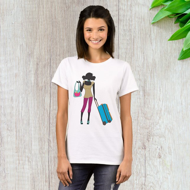 T-shirt Femme Avec Une Valise (Créateur téléchargé)