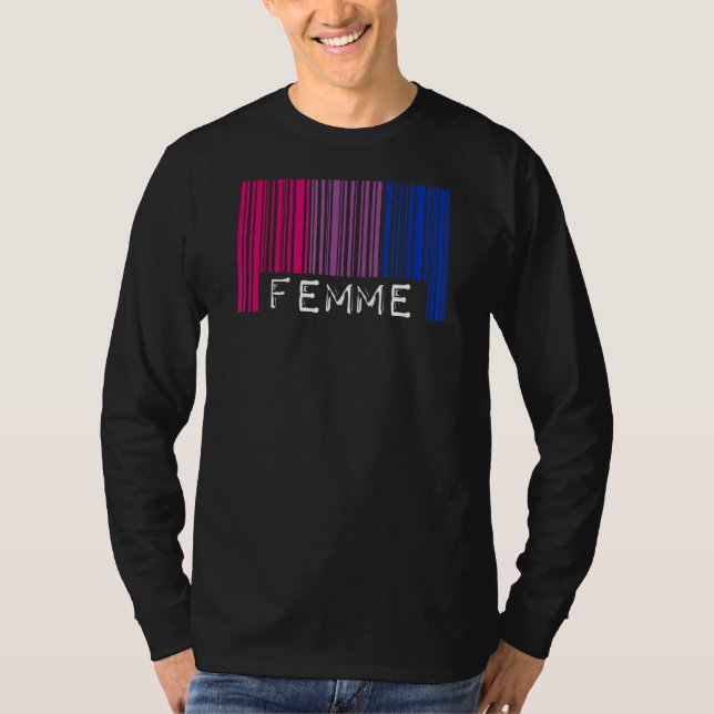 T-shirt Femme Barcode Bisexual Fierté Drapeau esthétique m (Devant)