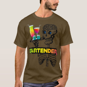 T-shirt Femme Bartender Skeleton bartending Halloween VNe