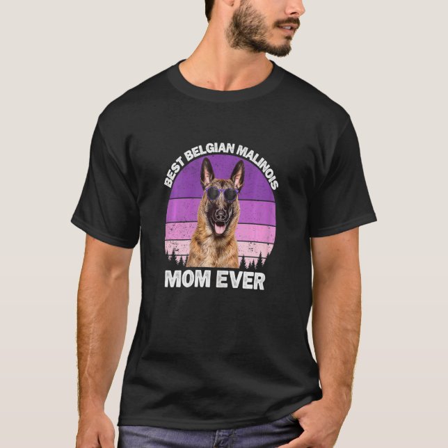T-shirt Femme Belge Malinois Maman Vintage Belge Shephe (Devant)