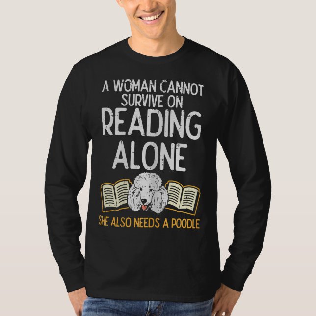 T-shirt Femme Bibliothécaire du livre Lecture Poodle Amour (Devant)