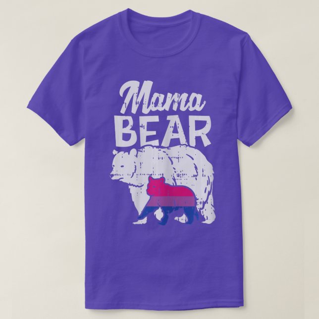 T-shirt Femme Bisexual Pride Mama Bear Bi Drapeau LGBTQ Ma (Design devant)