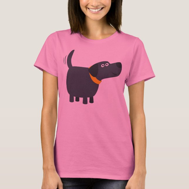 T-shirt femme Black Labrador Cartoon (Devant)