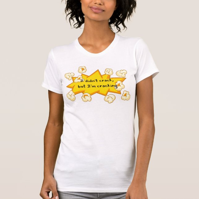 T-shirt femme blanche avec 🍿 pop-corn (Devant)