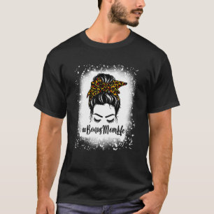T-shirt Femme Bleached Bonus Maman Vie Leopard Messy Bun W