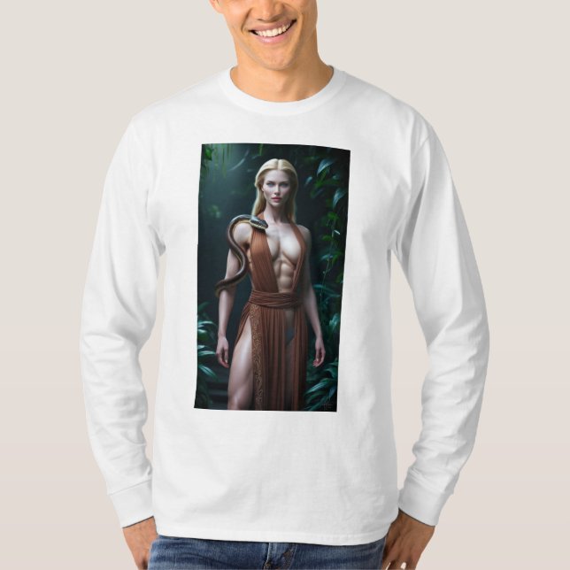 T-shirt Femme blonde avec un serpent dans la jungle Sweats (Devant)