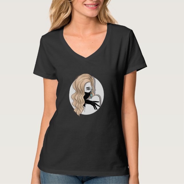 T-shirt Femme Blonde Feminist Femme Belle Blondie Hai (Devant)