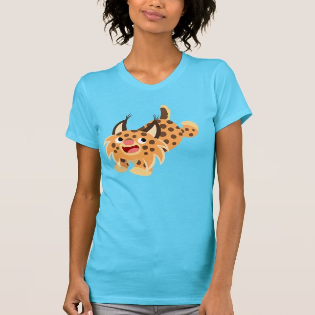 T-shirt Femme Bobcat, caricature à la poitrine fin (Devant)