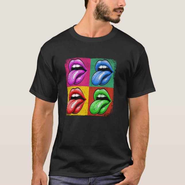 T-shirt Femme Bouche Lèvres Lèvres Pop Art Art Art Moderne (Devant)