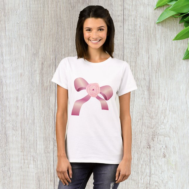 T-Shirt Femme Bow Rose (Créateur téléchargé)