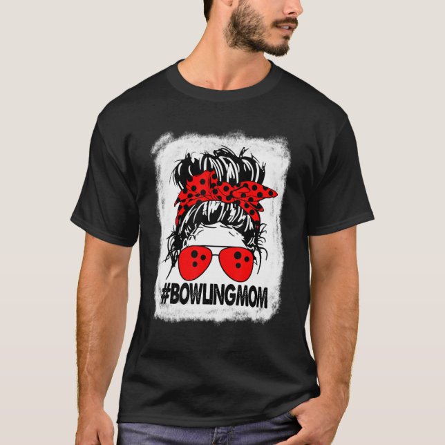 T-shirt Femme Bowling Maman Messy Bun Bleached (Devant)