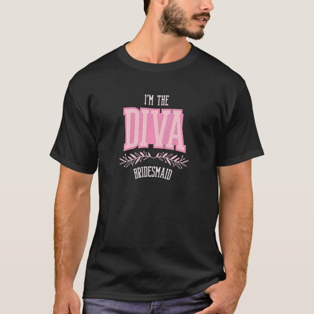 T-shirt Femme Bridesmaid Diva Correspondante Bachelorette (Devant)